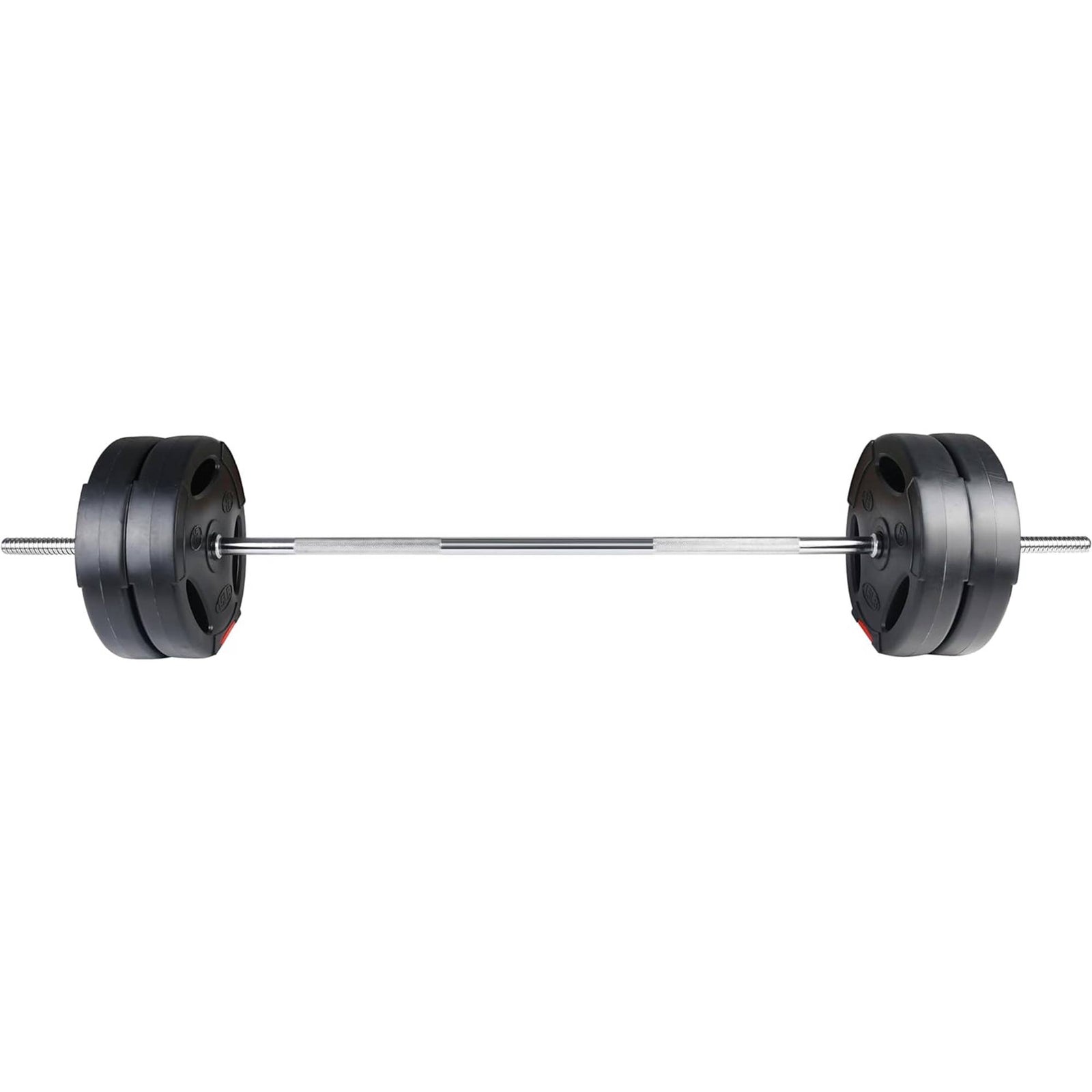 BalanceFrom Standard Coded Olympic Barbell 60 Pound Weight Plate Set, Black - VMInnovations