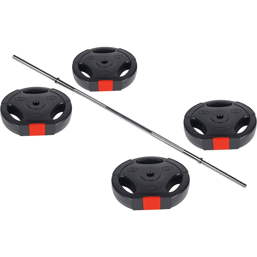 BalanceFrom Standard Coded Olympic Barbell 80 Pound Weight Plate Set,Black(Used) - VMInnovations