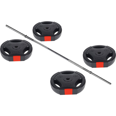 BalanceFrom Standard Coded Olympic Barbell 80 Pound Weight Plate Set,Black(Used)