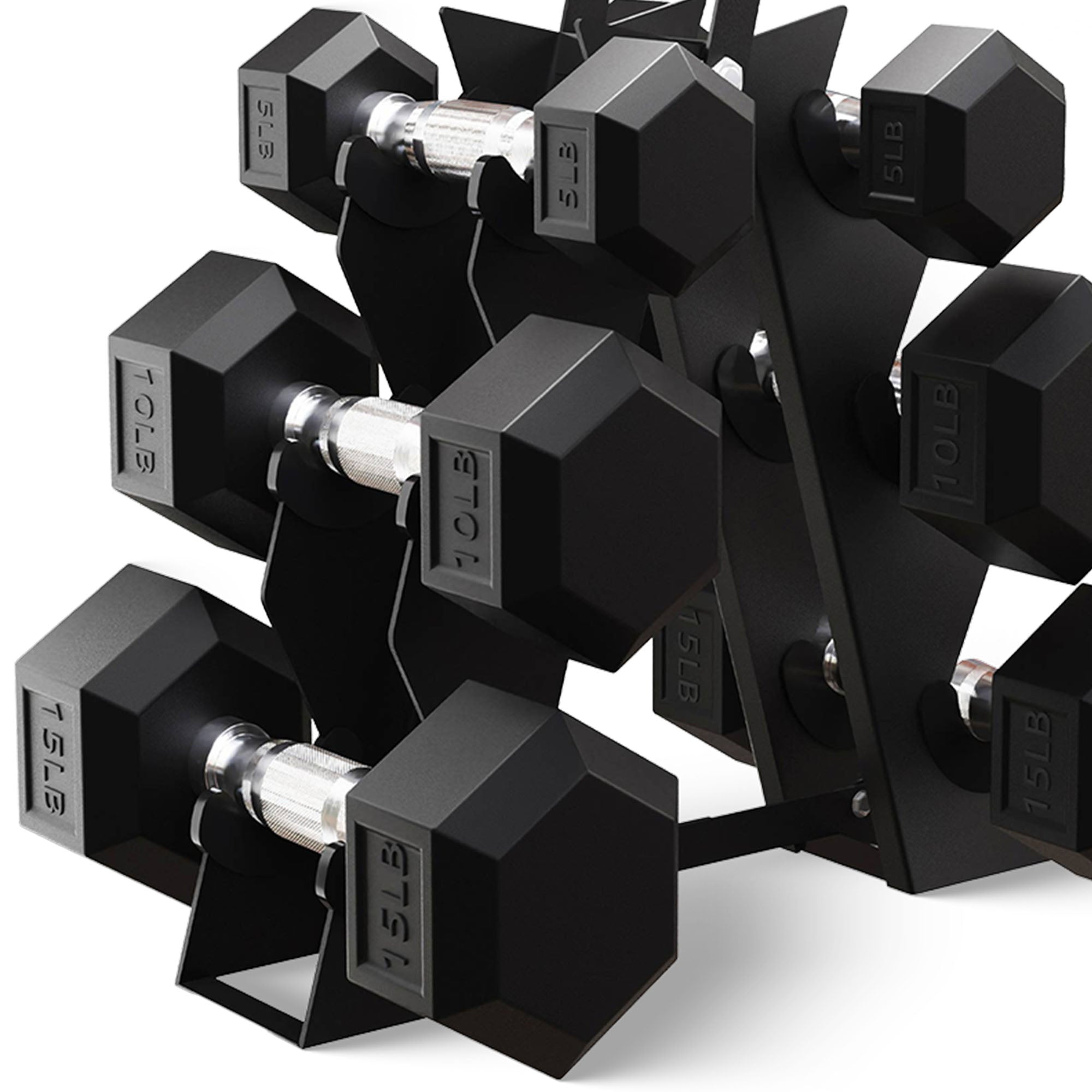 BalanceFrom Signature Alloy Steel Rubber Encased Hex Dumbbell Set, Black (Used)
