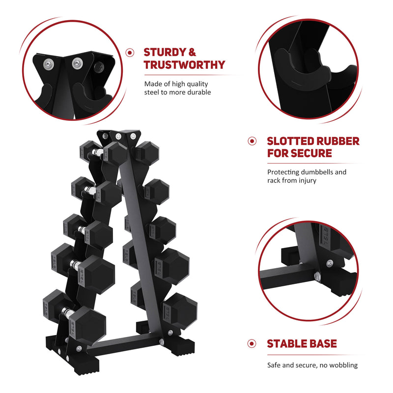 BalanceFrom Signature Alloy Steel Fitness Rubber Encased Hex Dumbbell Set, Black
