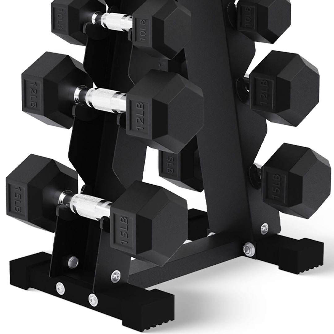 BalanceFrom Steel Fitness Rubber Encased Hex Dumbbell Set, Black (For Parts)