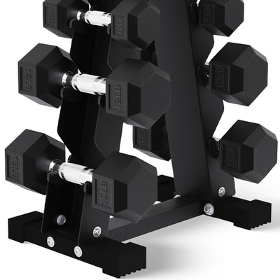 BalanceFrom Alloy Steel Fitness Rubber Encased Hex Dumbbell Set, Black(Open Box) - VMInnovations