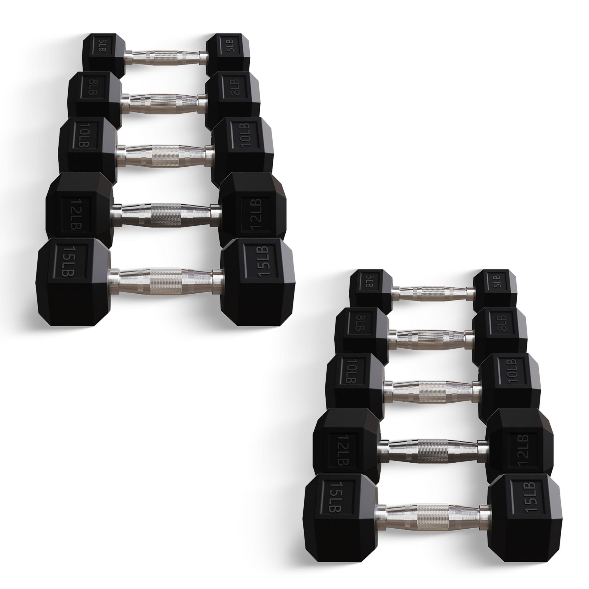 BalanceFrom Alloy Steel Fitness Rubber Encased Hex Dumbbell Set, Black(Open Box) - VMInnovations