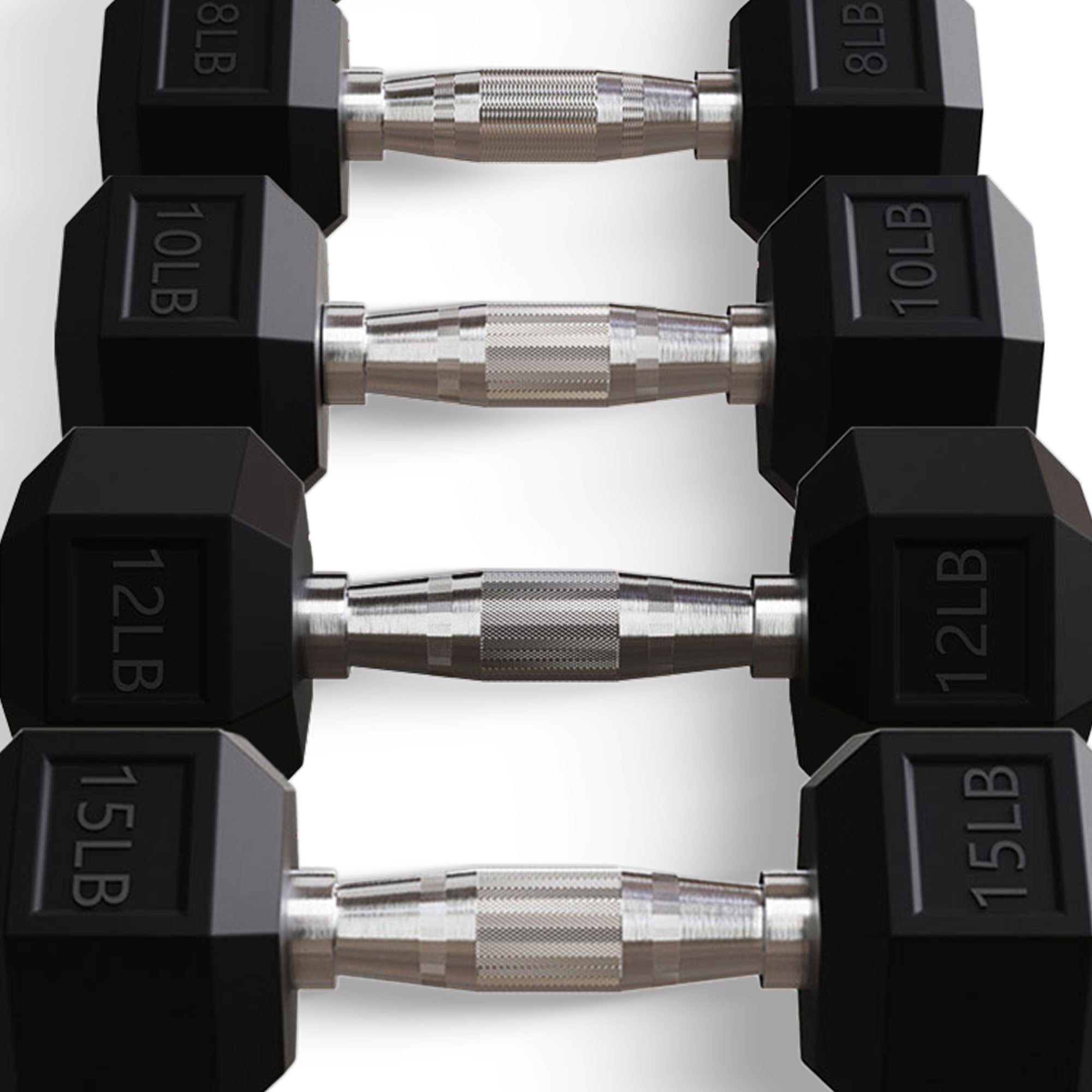BalanceFrom Steel Fitness Rubber Encased Hex Dumbbell Set, Black (For Parts) - VMInnovations