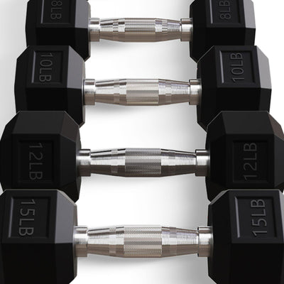 BalanceFrom Steel Fitness Rubber Encased Hex Dumbbell Set, Black (For Parts) - VMInnovations