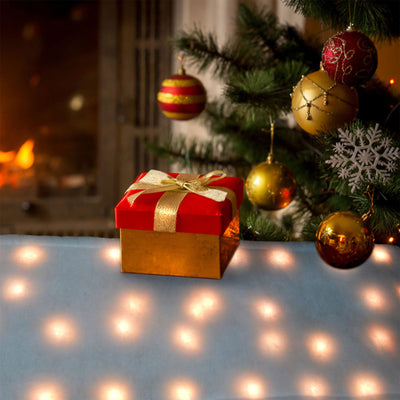 ProductWorks Pre-Lit Snow Cover Blanket 8 Function Decoration, 48"x15"(Open Box) - VMInnovations