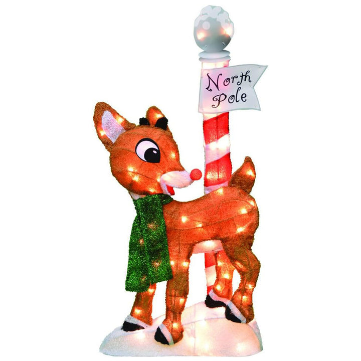 ProductWorks 32" Rudolph the Red Nosed Reindeer Pre-Lit Christmas Yard Decor