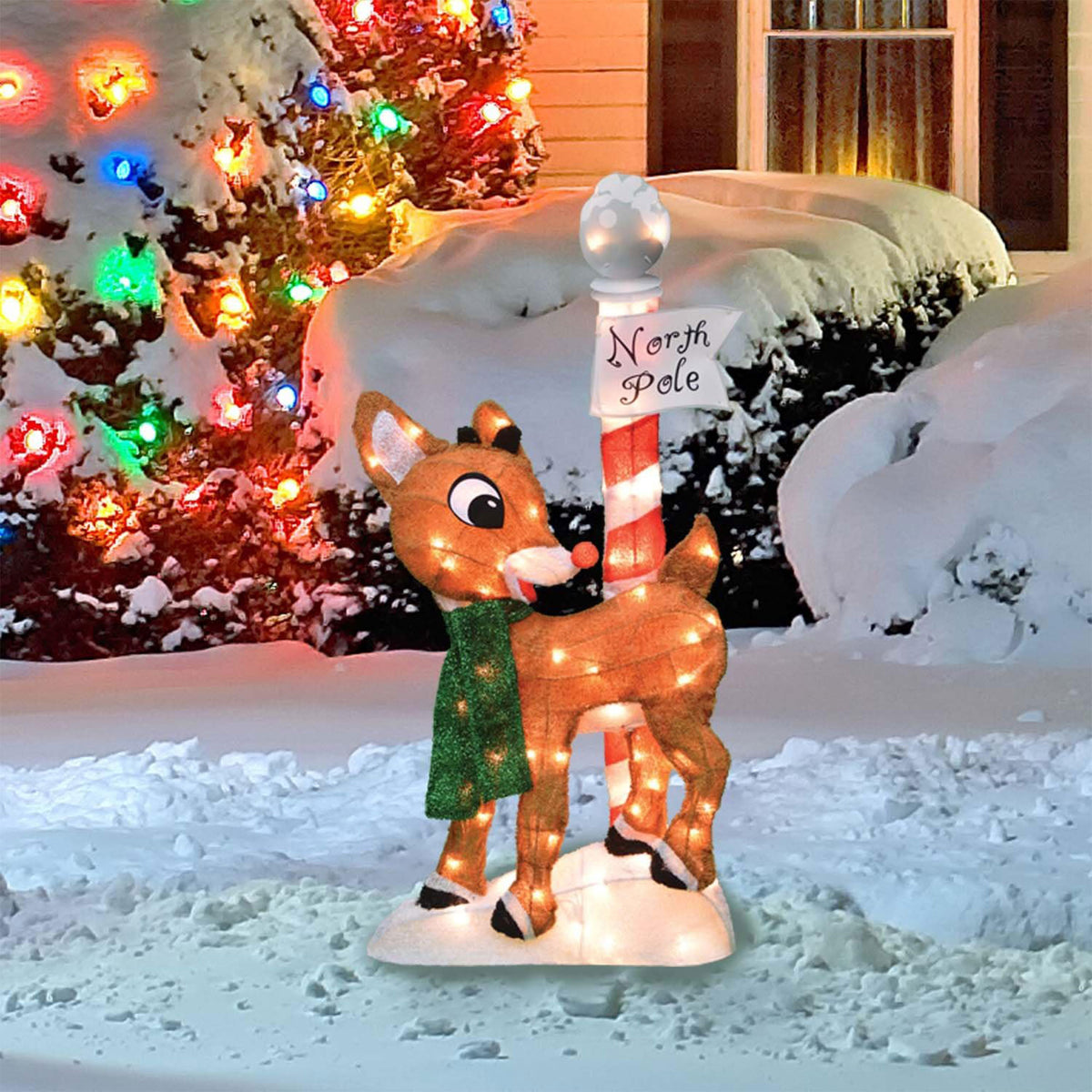 ProductWorks 32" Rudolph the Red Nosed Reindeer Pre-Lit Yard Decor (Open Box) - VMInnovations