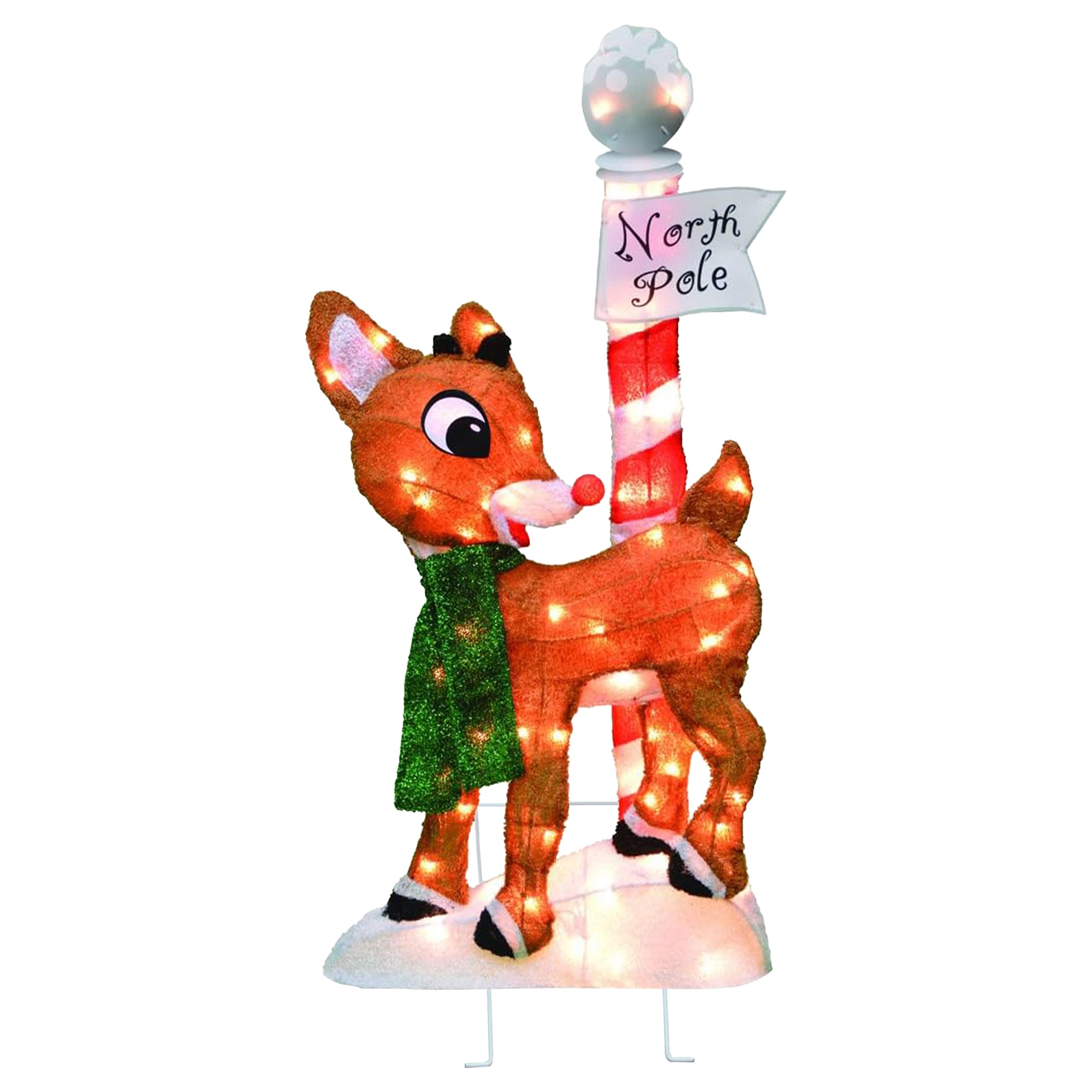 ProductWorks 32" Rudolph the Red Nosed Reindeer Pre-Lit Christmas Yard Decor - VMInnovations