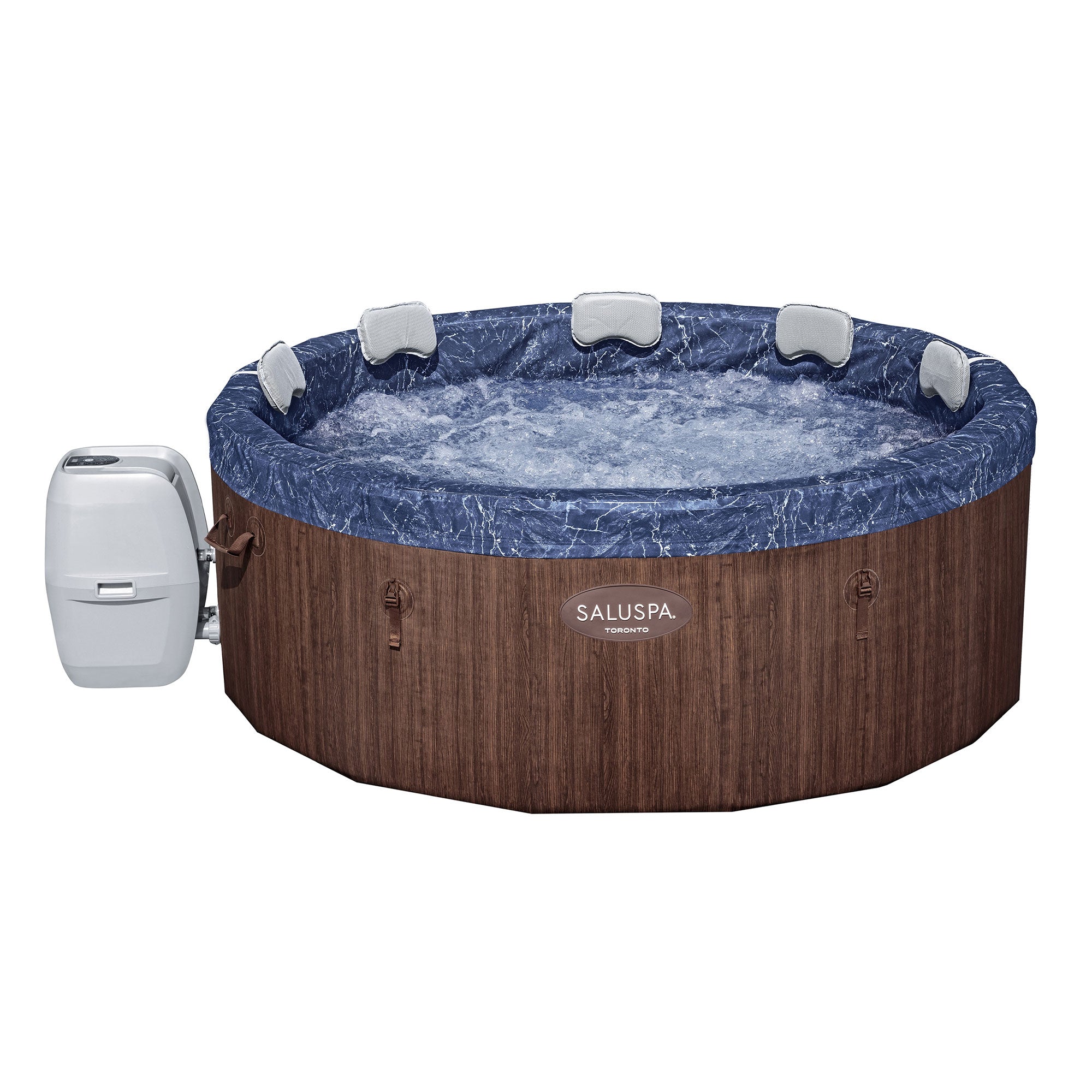 Bestway SaluSpa 7 Person Smart AirJet Plus Hot Tub & App Control,Brown(Open Box) - VMInnovations