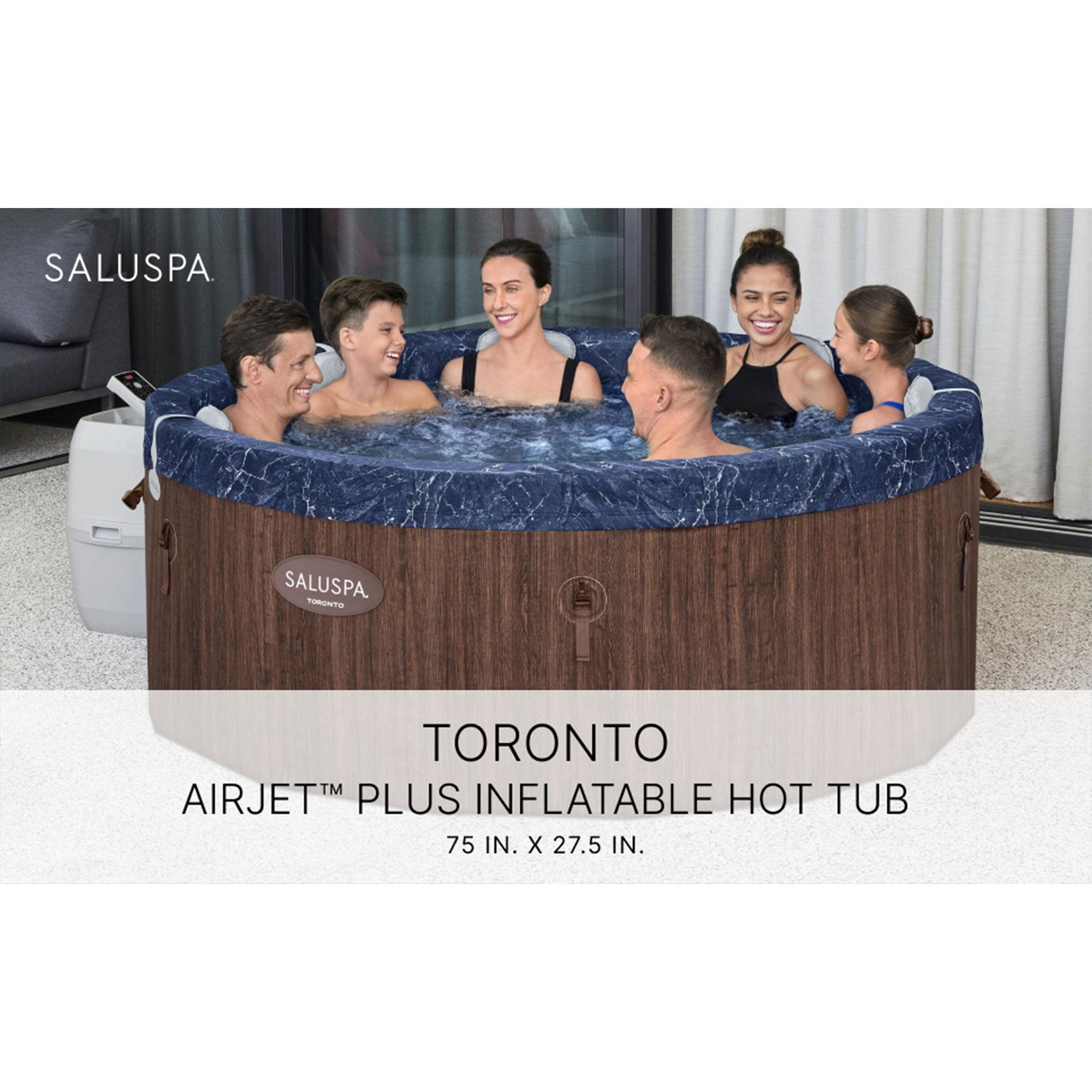 Bestway SaluSpa 7 Person Smart AirJet Plus Hot Tub & App Control, Brown (Used) - VMInnovations