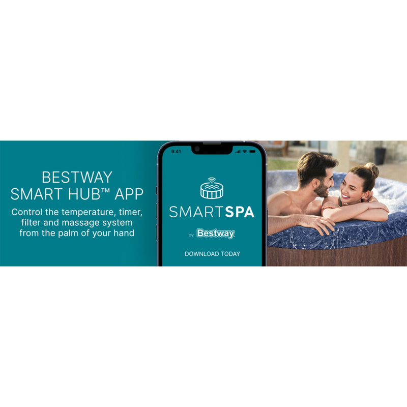 Bestway SaluSpa Toronto 7 Person Smart AirJet Plus Hot Tub & App Control, Brown