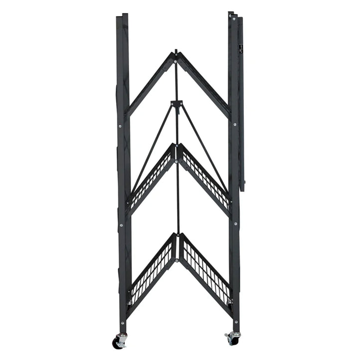 Origami 4 Tier Folding Shelf Garage Shelves Heavy Duty Shelving with Wheels