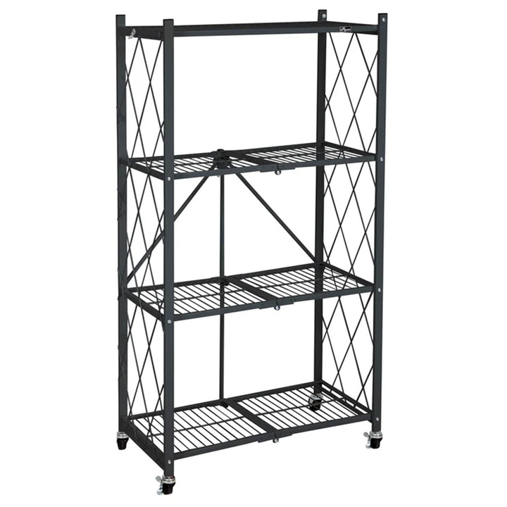 Origami 4 Pack 4 Tier Folding Garage Shelves Heavy Duty Shelving with Wheels - VMInnovations
