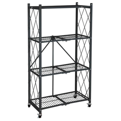 Origami 4 Tier Folding Shelf Garage Shelves Heavy Duty w/Wheels (For Parts)