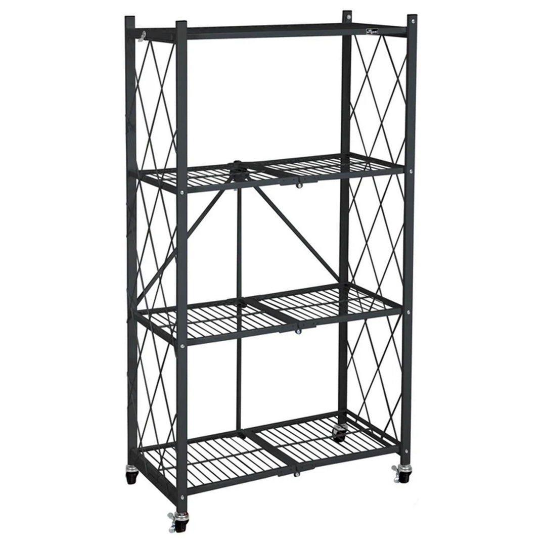 Origami 4 Tier Heavy Duty Storage Rack w/ Set of 4 Magnetic Wire Shelf Liners