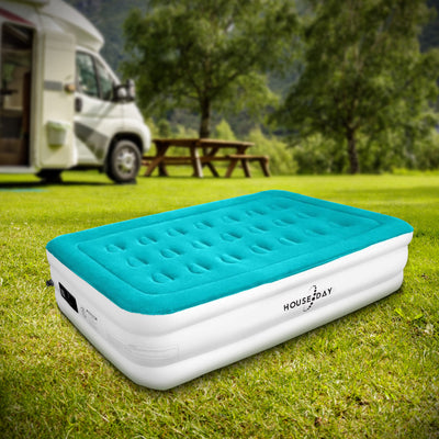 House Day Twin Air Mattress w/ Built In Pump & Luxury Microfiber for Indoor Use