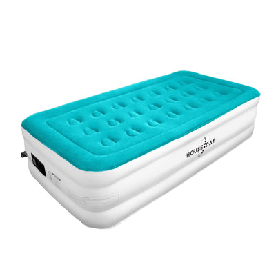 House Day Twin Air Mattress w/ Built In Pump & Luxury Microfiber for Indoor Use