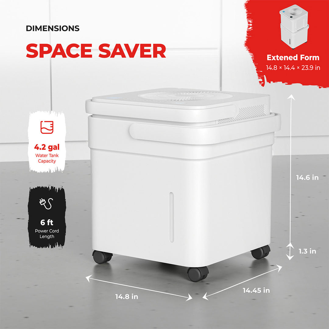 Pohl Schmitt 50 Pint Cube Dehumidifier with 360 Degree Casters for Indoor Use - VMInnovations
