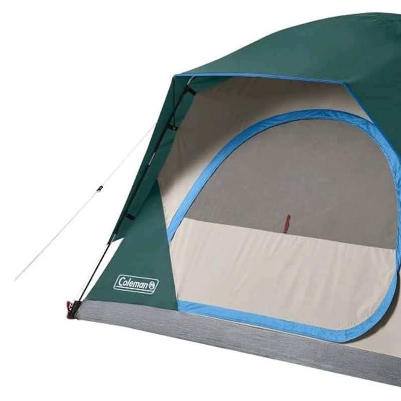 Coleman SKYDOME 6 Person Camping Tent with Mesh Storage Pockets & Bag, Evergreen