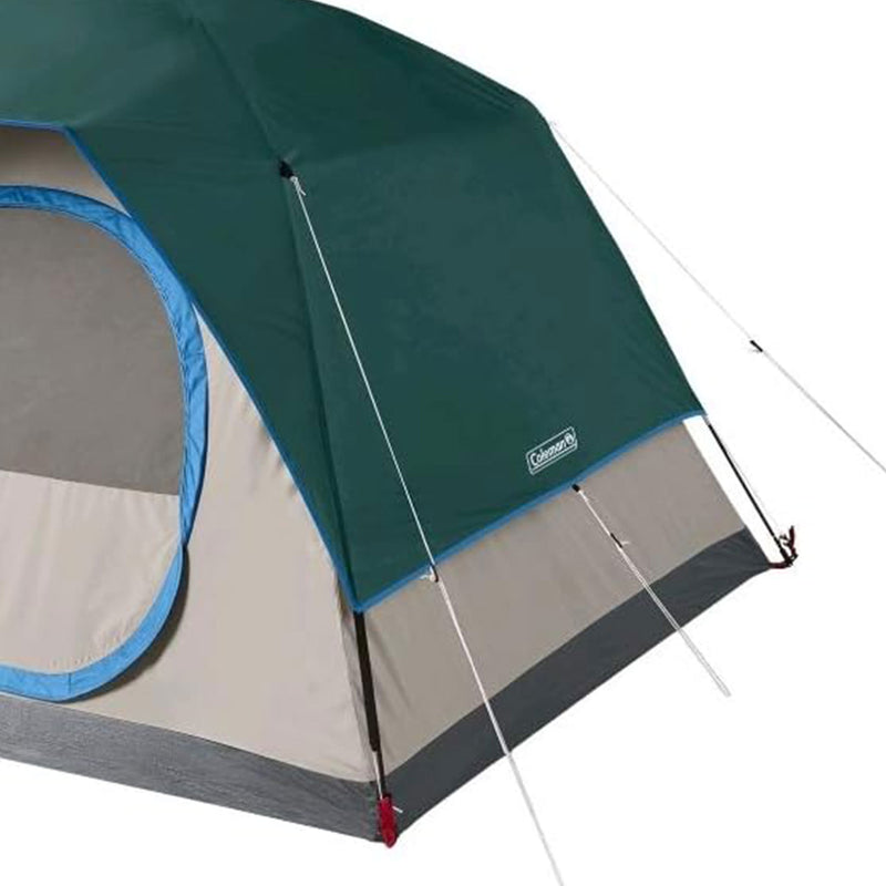 Coleman SKYDOME 6 Person Camping Tent with Mesh Storage Pockets & Bag, Evergreen