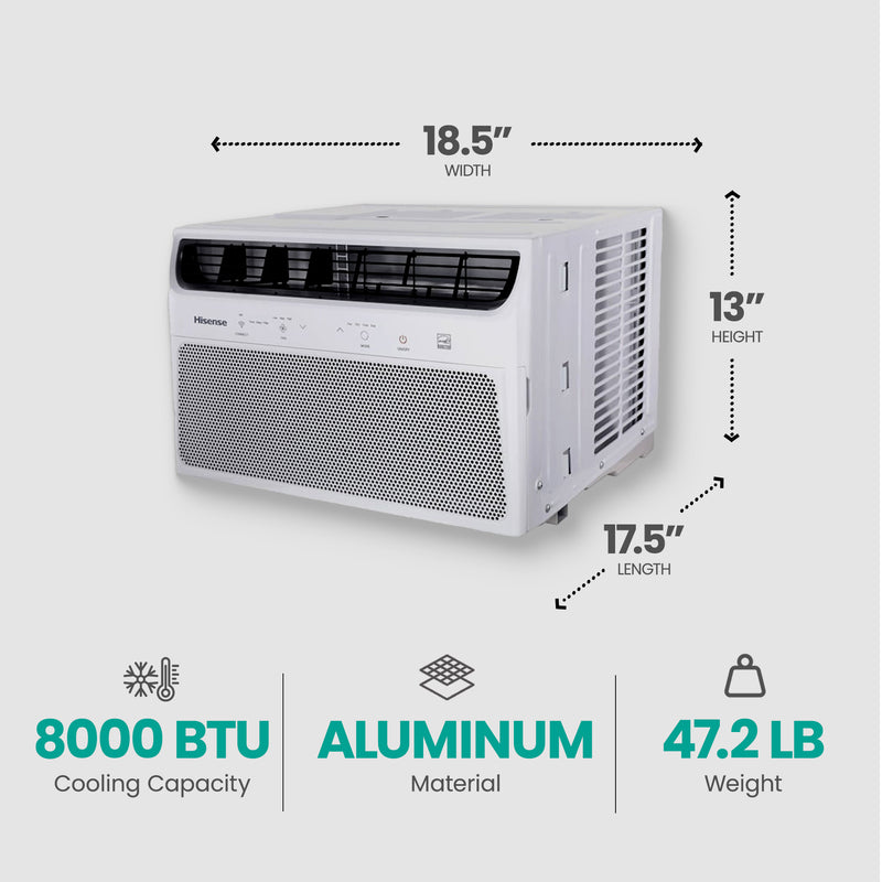 Hisense 8000 BTU Wifi Connected ENERGY STAR Window AC (Refurbished)