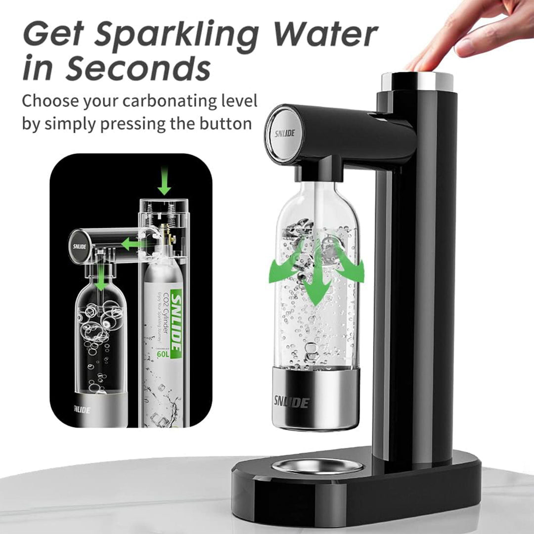 SNLIDE Soda Maker Soda Water Machine w/1,000ML Bottle & DIY Stickers(Open Box) - VMInnovations