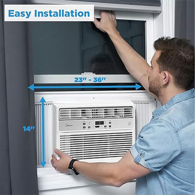 Midea EasyCool 8,000 BTU Window Air Conditioner w/ Remote, Rooms Up To 350 Sq Ft - VMInnovations