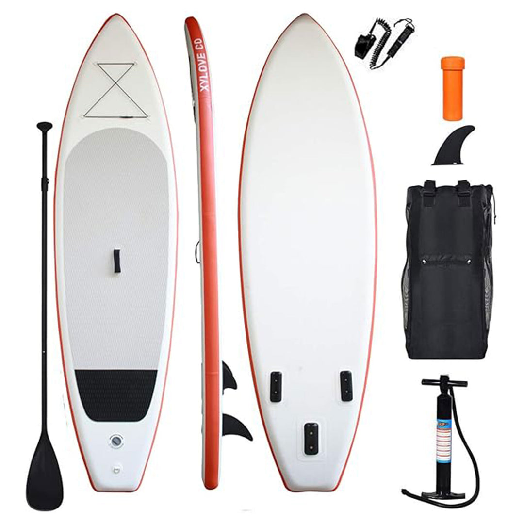 XYLOVE CO 11' x 33" Inflatable Stand-Up Paddle Board for All Skill Levels, Red - VMInnovations