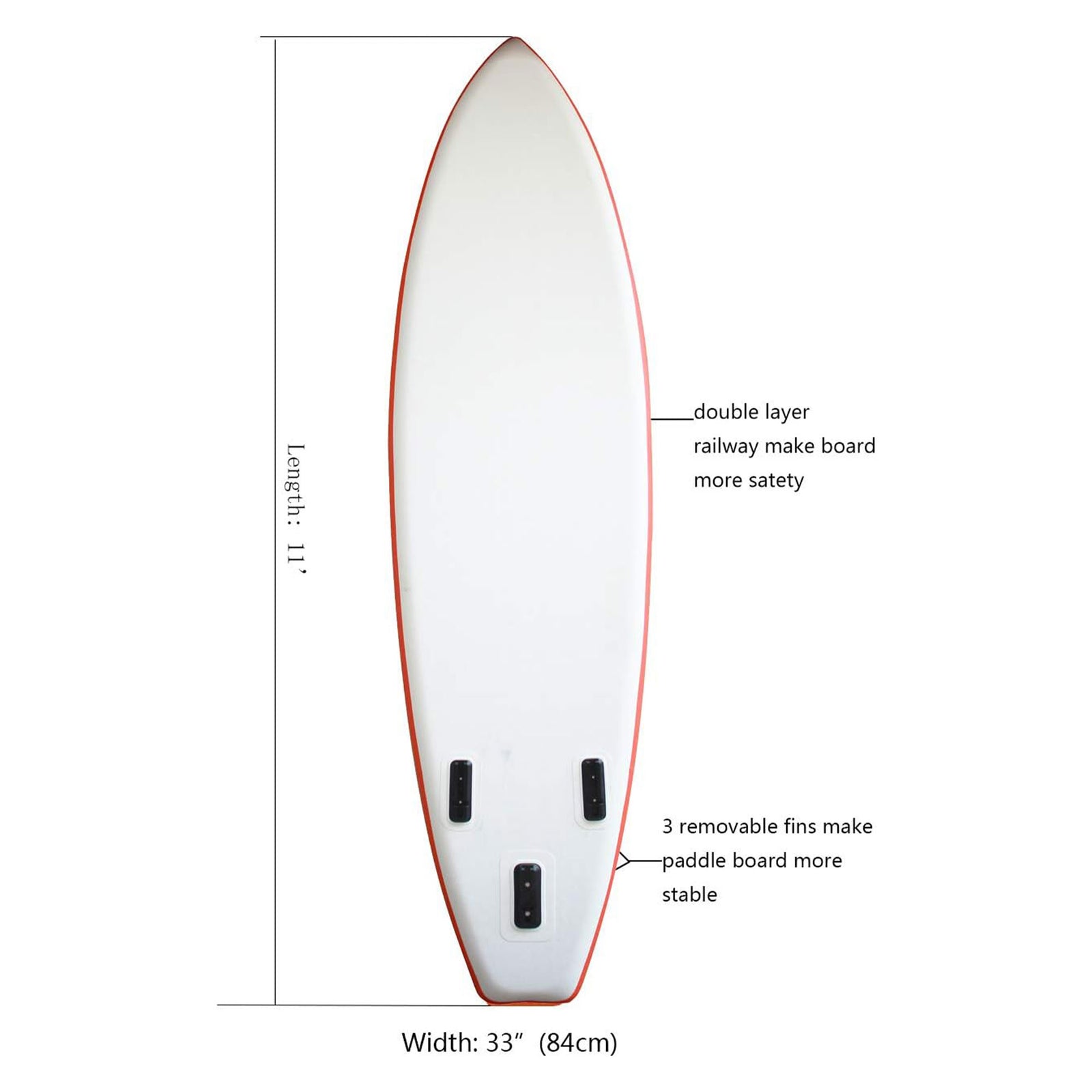 XYLOVE CO 11' x 33" Inflatable Stand-Up Paddle Board for All Skill Levels, Red - VMInnovations