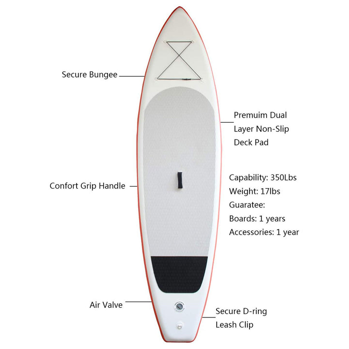 XYLOVE CO 11' x 33" Inflatable Stand-Up Paddle Board for All Skill Levels, Red - VMInnovations
