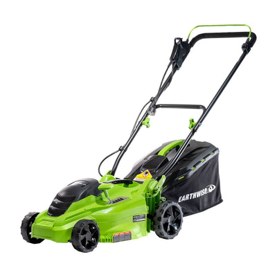 Earthwise 16” 11 Amp Corded Electric 5 Position Walk Behind Lawn Mower, Green