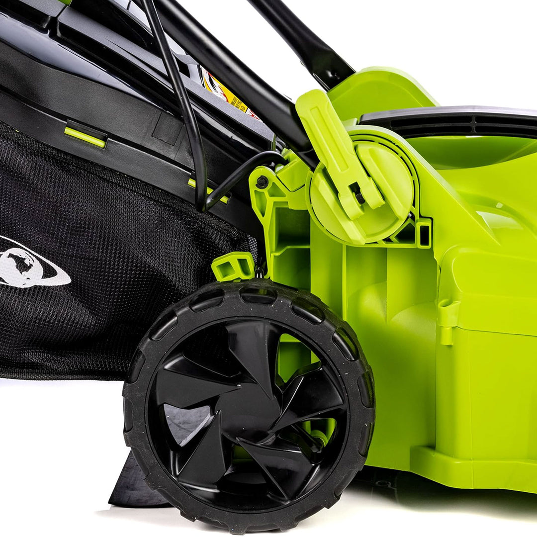 Earthwise 16” 11 Amp Corded Electric 5 Position Walk Behind Lawn Mower, Green