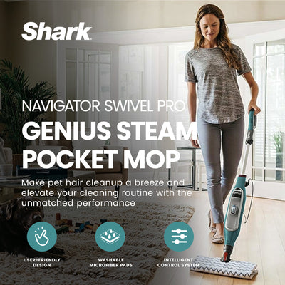 Shark Genius Steam Pocket Mop w/3 Control Setting, Green (Open Box)