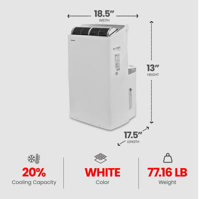 Toshiba Smart Inverter Portable Wi-Fi Air Conditioner, (Open Box)