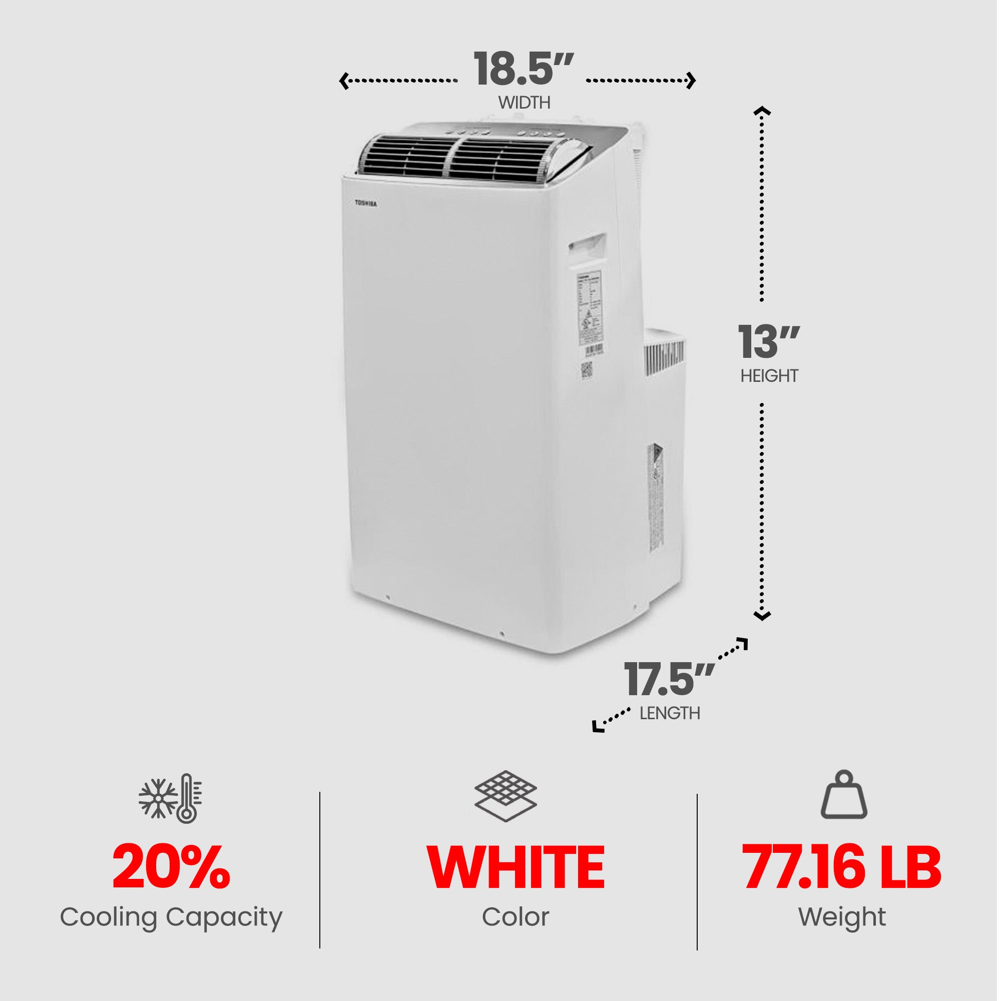 Toshiba Smart Inverter Portable Wi-Fi Air Conditioner, (Open Box) - VMInnovations