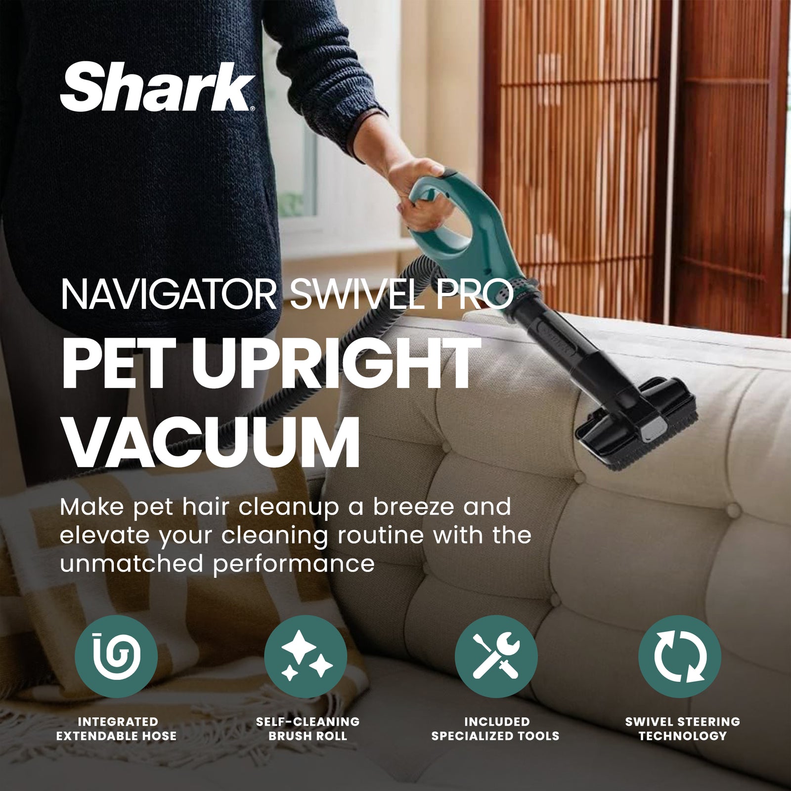 Shark Navigator Swivel Pro Pet Upright Vacuum, Green (Certified Refurbished) - VMInnovations
