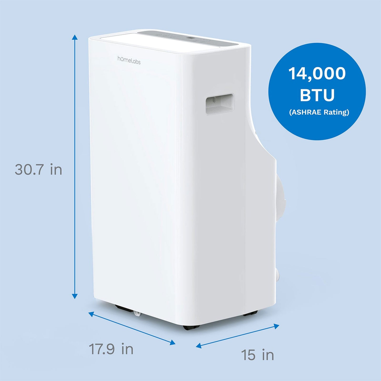 hOmelabs 14000 BTU Air Conditioner with Wheels, Washable Filter & Remote Control - VMInnovations