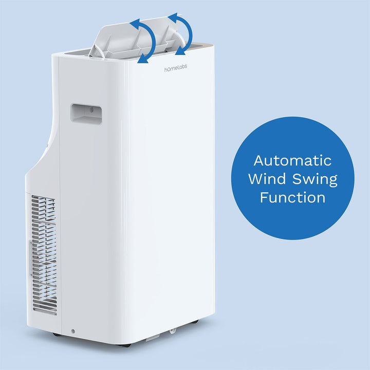 hOmelabs 14000 BTU Air Conditioner with Wheels, Washable Filter & Remote Control