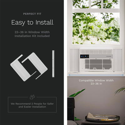hOmeLabs Window Air Conditioner with Eco Mode, LED Panel, and Remote (Open Box)