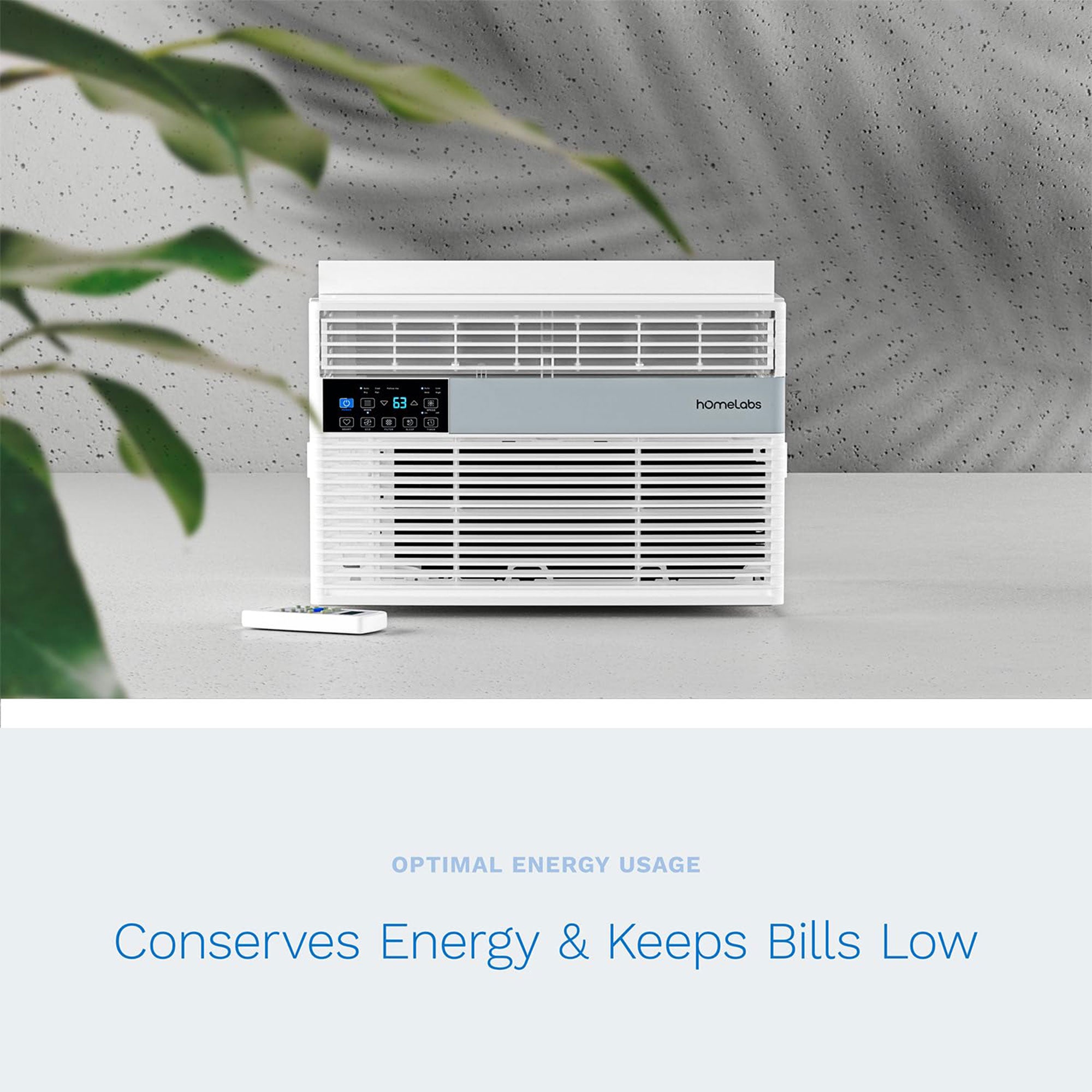 hOmeLabs Window Air Conditioner with Eco Mode, LED Panel, and Remote Control - VMInnovations