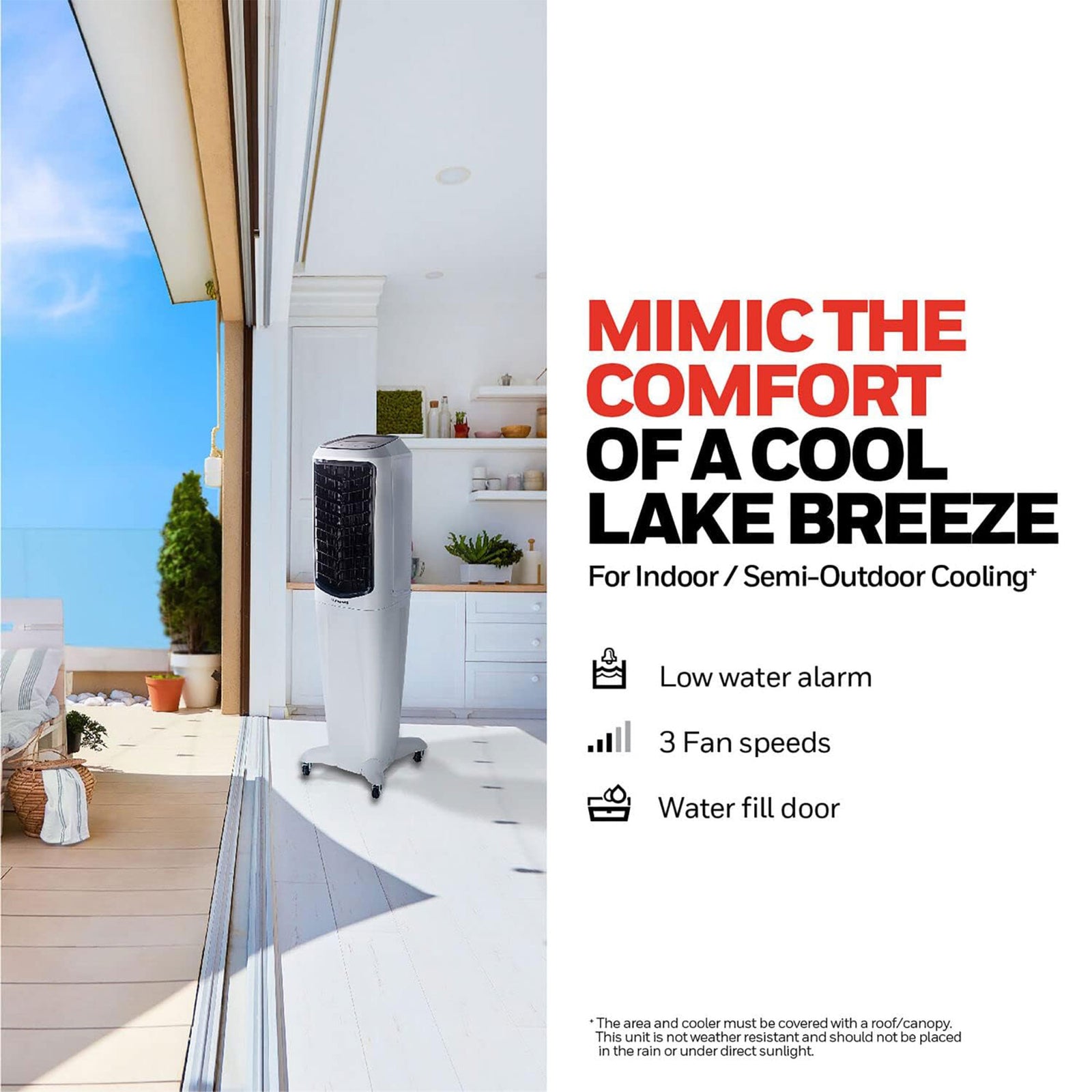 Honeywell Portable Evaporative Tower Cooler with Fan, Humidifier & Remote, White - VMInnovations