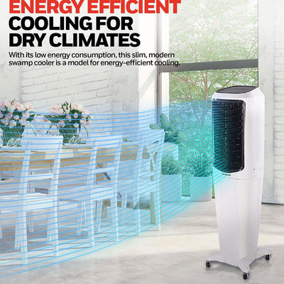 Honeywell Portable Evaporative Tower Cooler with Fan, Humidifier & Remote, White - VMInnovations