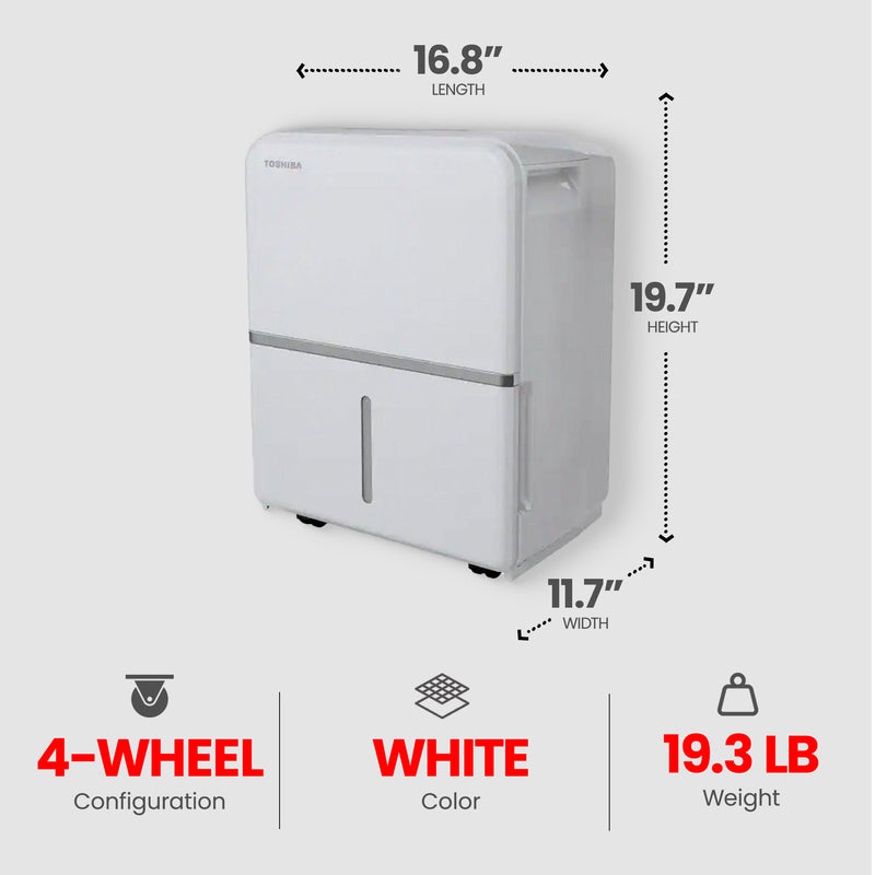 50pt Portable Home Room Dehumidifier, White (Certified Refurbished) (For Parts)