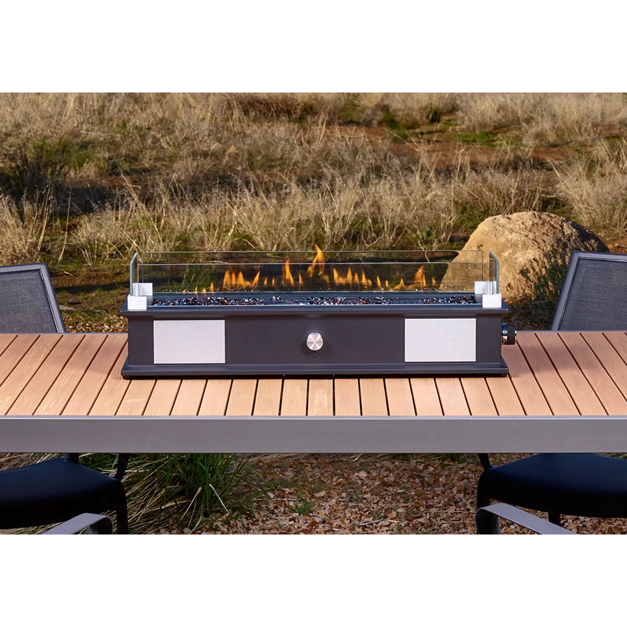 Ukiah Co. LOOM Rechargeable Bluetooth Tabletop Fire Pit with Sound System, Black - VMInnovations