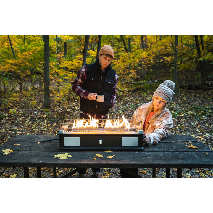 Ukiah Co. LOOM Rechargeable Bluetooth Tabletop Fire Pit with Sound System, Black - VMInnovations