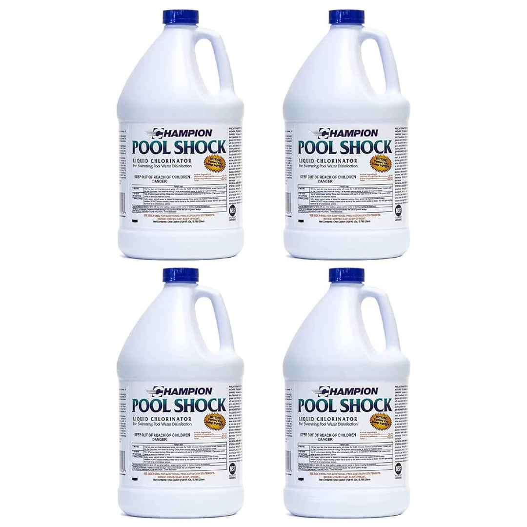 Champion Pool Shock Liquid Chlorinator for Pool Water Disinfection, (4 Pack)