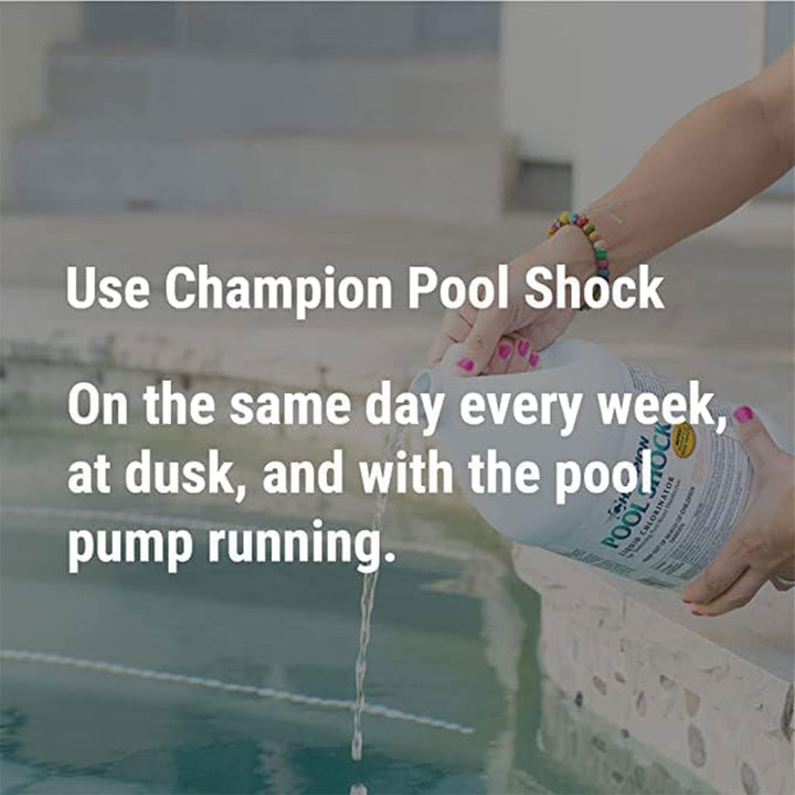 Champion Pool Shock Liquid Chlorinator for Pool Water Disinfection, (4 Pack)