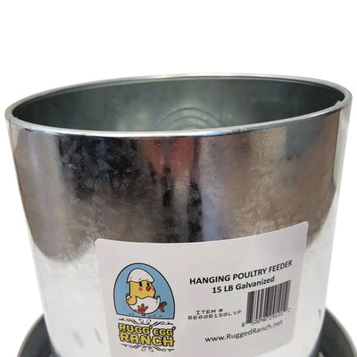 Rugged Ranch Products RuggEgg Ranch 15 Pound Hanging Galvanized Poultry Feeder - VMInnovations